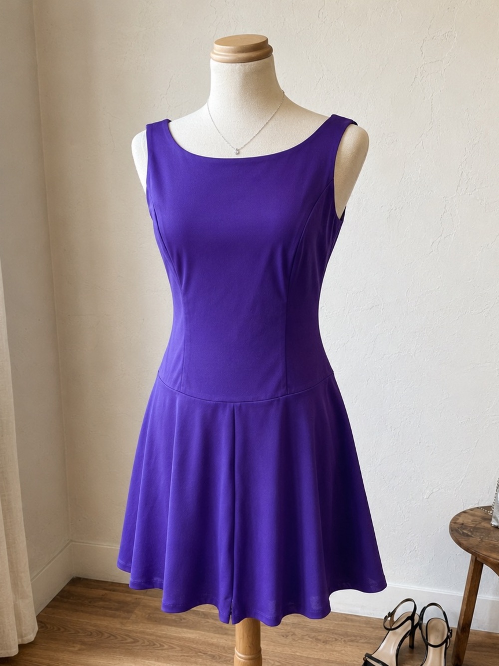 Connected Apparel Purple Fit & Flare Cocktail Dress Size 8